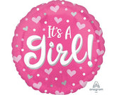 Μπαλόνι Φοιλ 18" It'a Girl Hearts & Dots / 46εκ